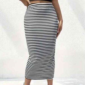 82 Days Fold-Over Striped Skirt S